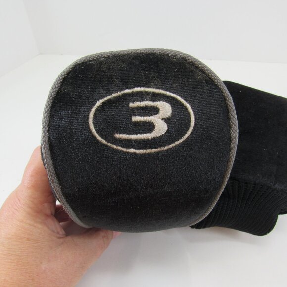 Golf Club Wood Covers Black Microfibre and Knit Base 3 and X - Picture 6 of 7